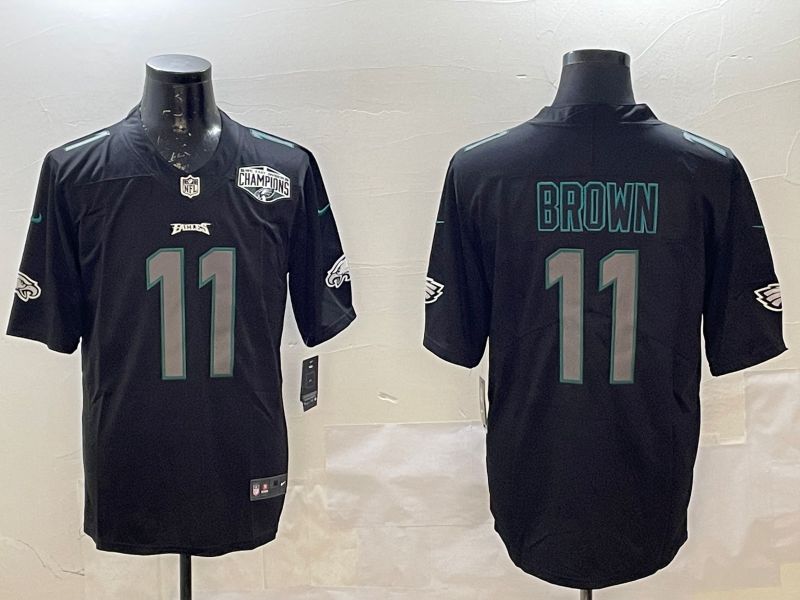 Men Philadelphia Eagles #11 Brown Black 2025 Nike Vapor Limited NFL Jersey style 2268->philadelphia eagles->NFL Jersey